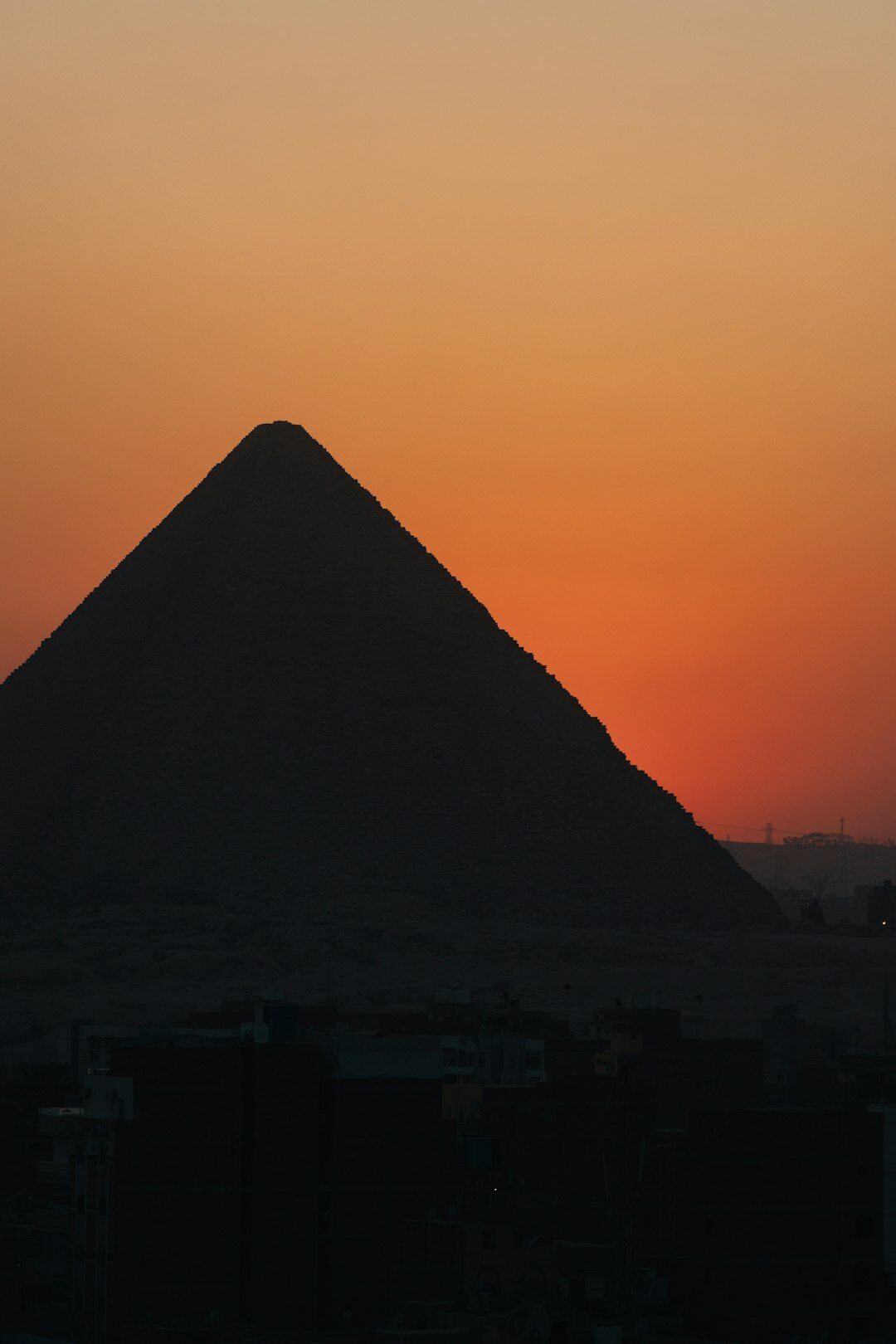 egyptian pyramids at sunset