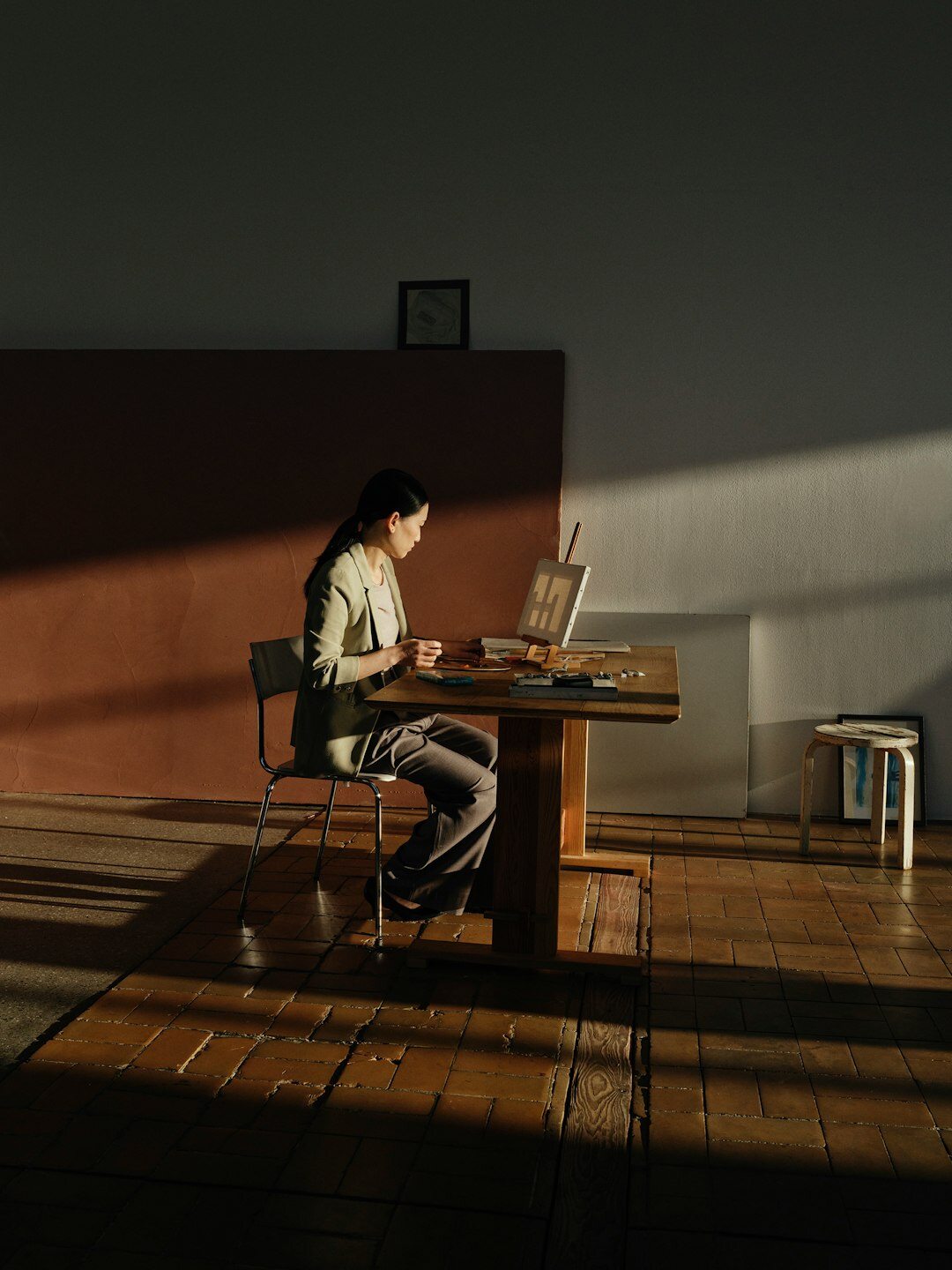 mysterious writer at desk